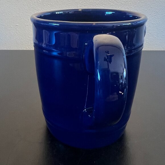 AMERICAN LIVING Cobalt Blue Ironstone Mug ~ 3 Embossed Stars & Double Ribbing - Picture 4 of 9
